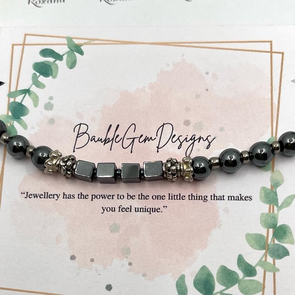 Hematite Bracelet with premium metal findings- adjustable bracelet - Picture 3 of 3